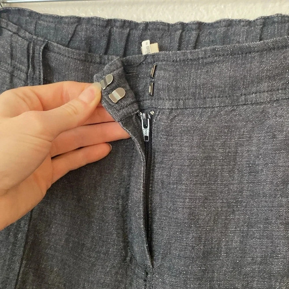 Eileen Fisher XS Charcoal Grey Linen Pants - Picture 5 of 10